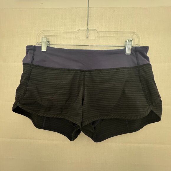 LuLu Lemon Athletica Speed Up Low-Rise Lined Short 2.5'' S8 Black / Navy Blue - Picture 1 of 7